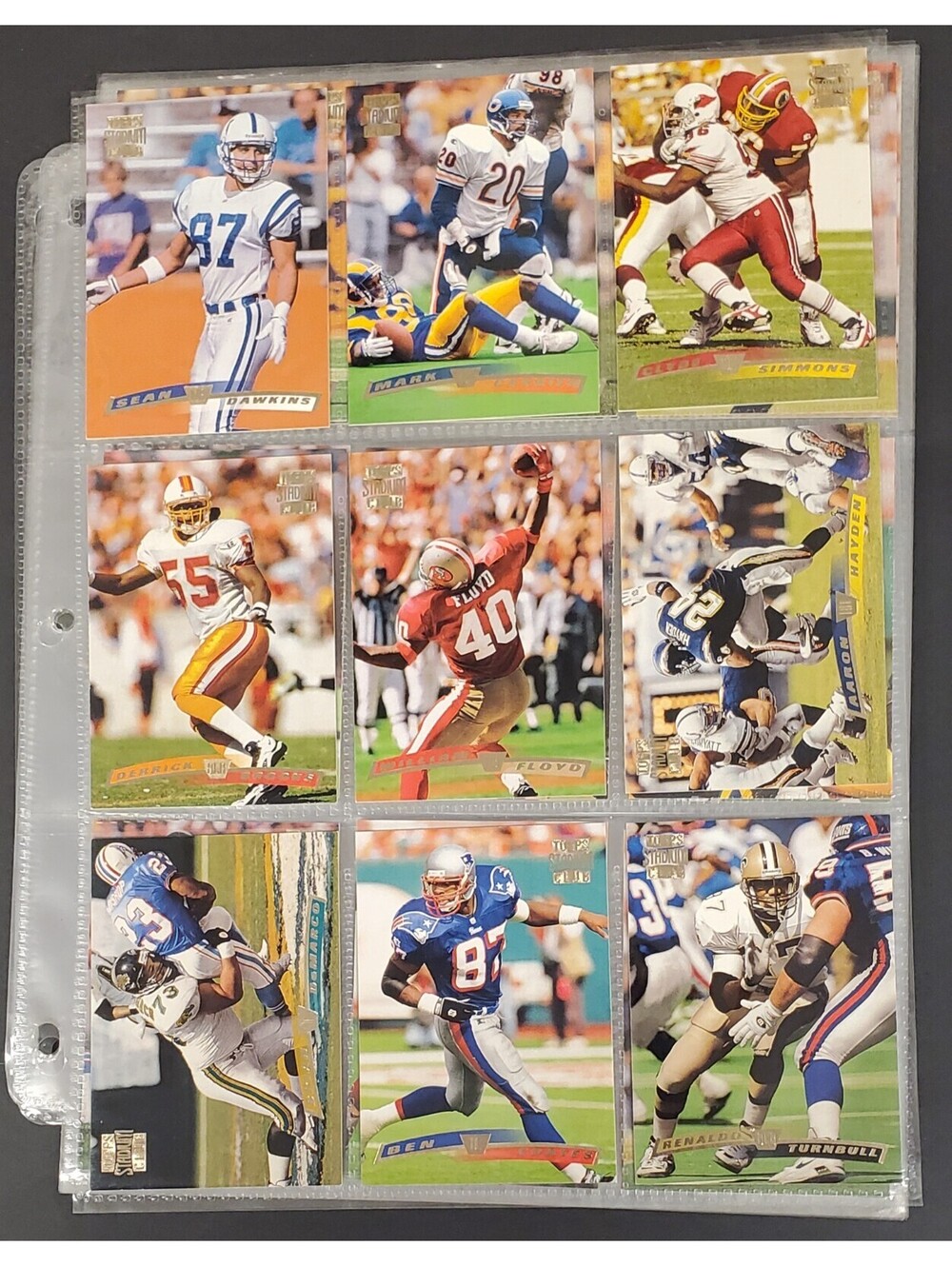 1996 Vintage Topps Stadium Club & TSC NFL Football Trading Cards 90 Pcs VG